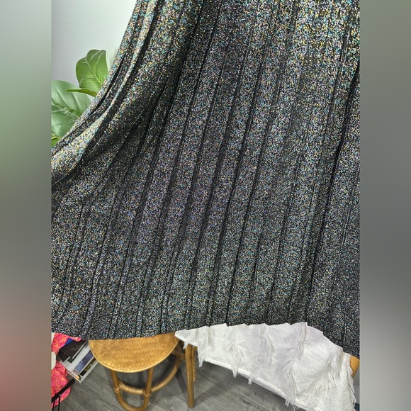 A.L.C. Black Metallic Midi Skirt sz L - Picture 5 of 7